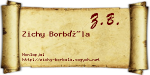 Zichy Borbála névjegykártya
