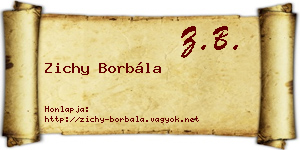 Zichy Borbála névjegykártya